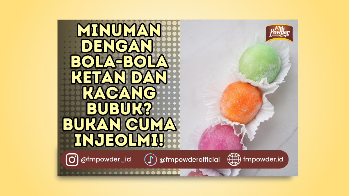 Minuman dengan Bola-Bola Ketan dan Kacang Bubuk